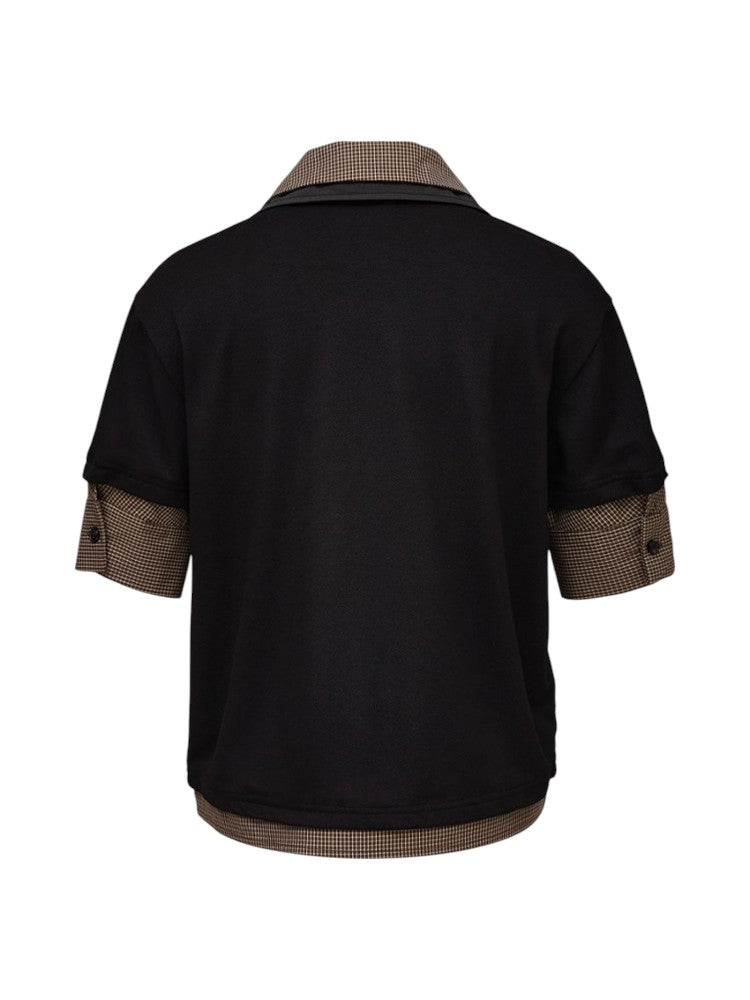 Men's Wool Pima Cotton Faux Two-Piece Polo Shirt