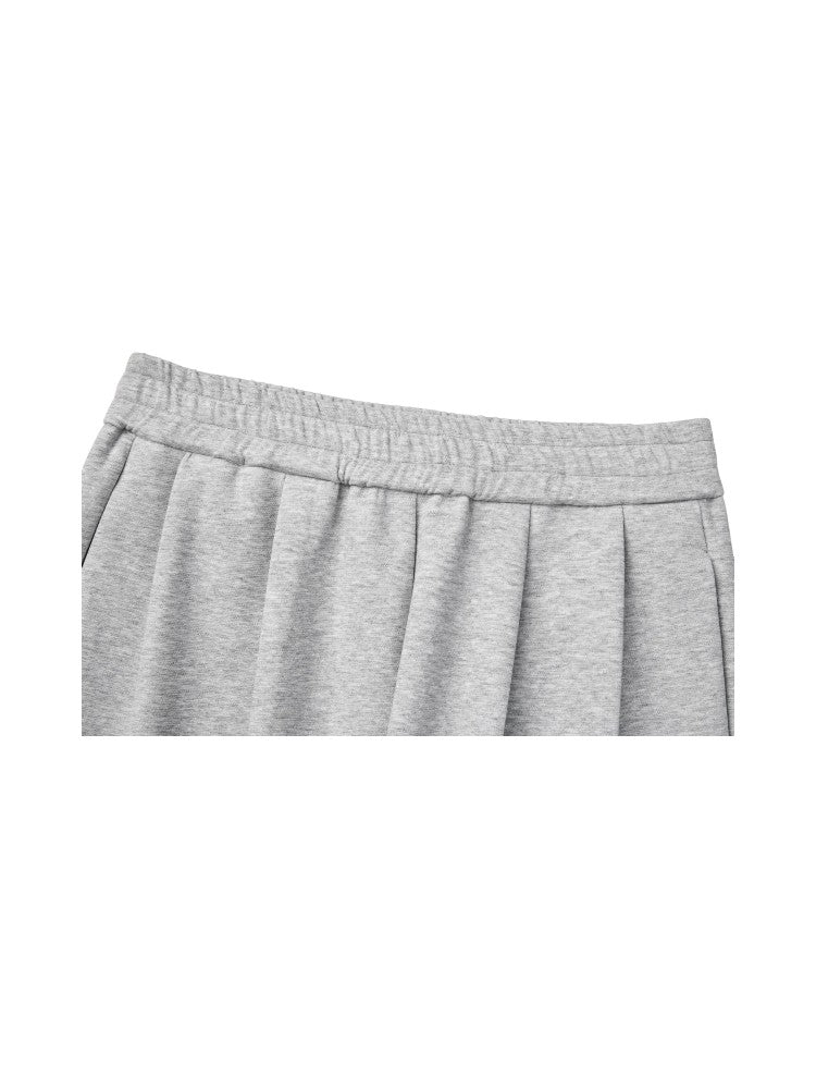 Soft Glutinous Casual Baggy Pleated Elastic Cleanfit Sweatpants