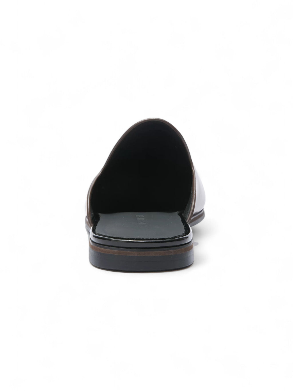 Cowhide Lazy Smoked Oily Glossy Toe Mule Slippers