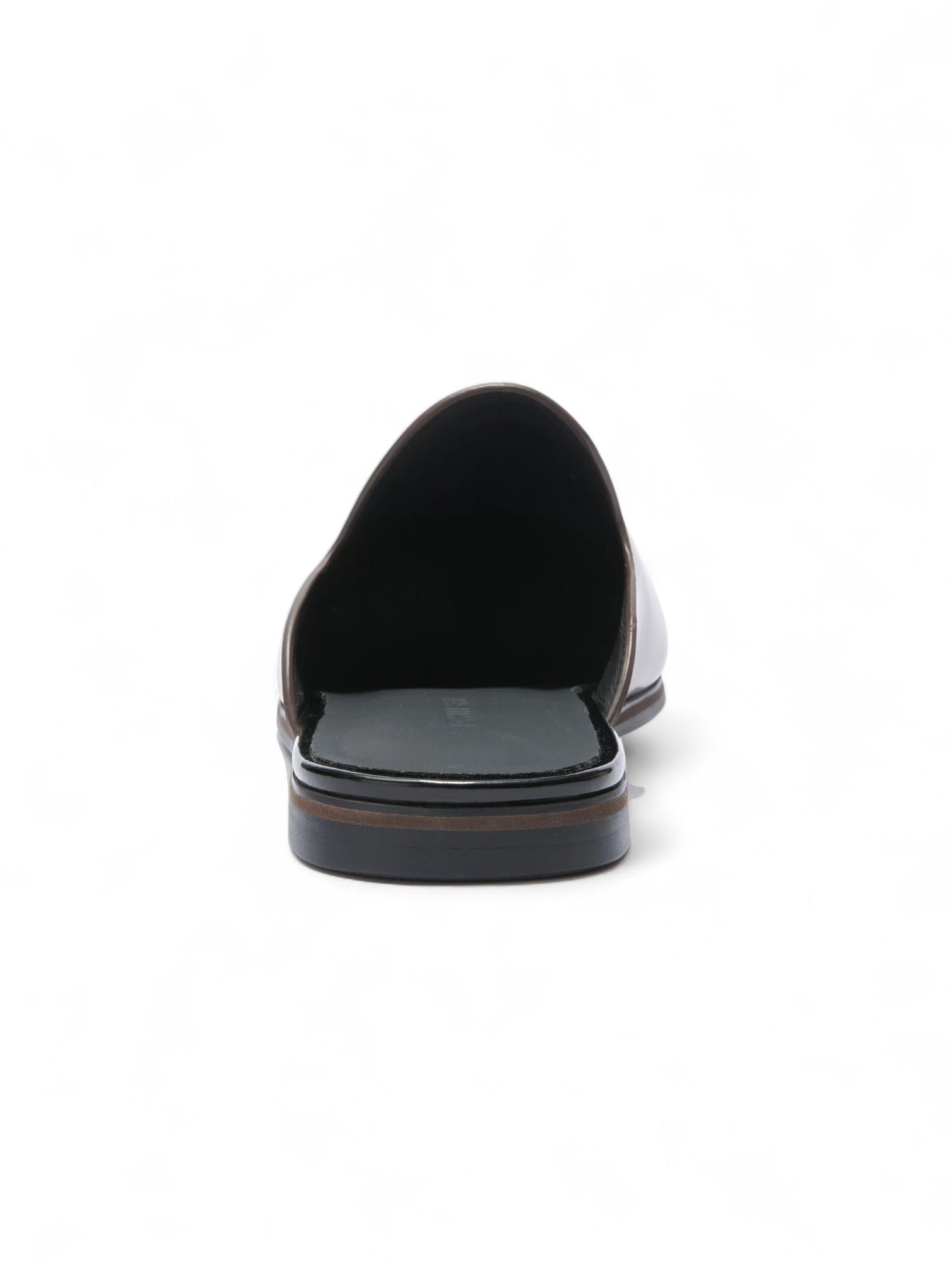 Cowhide Lazy Smoked Oily Glossy Toe Mule Slippers