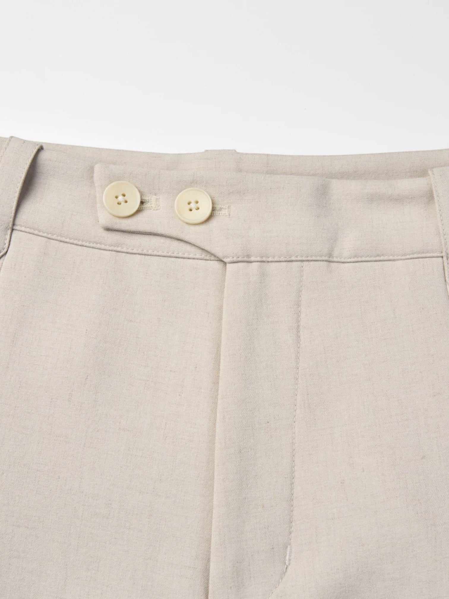 Geometric Linen Micro-Flare Pants