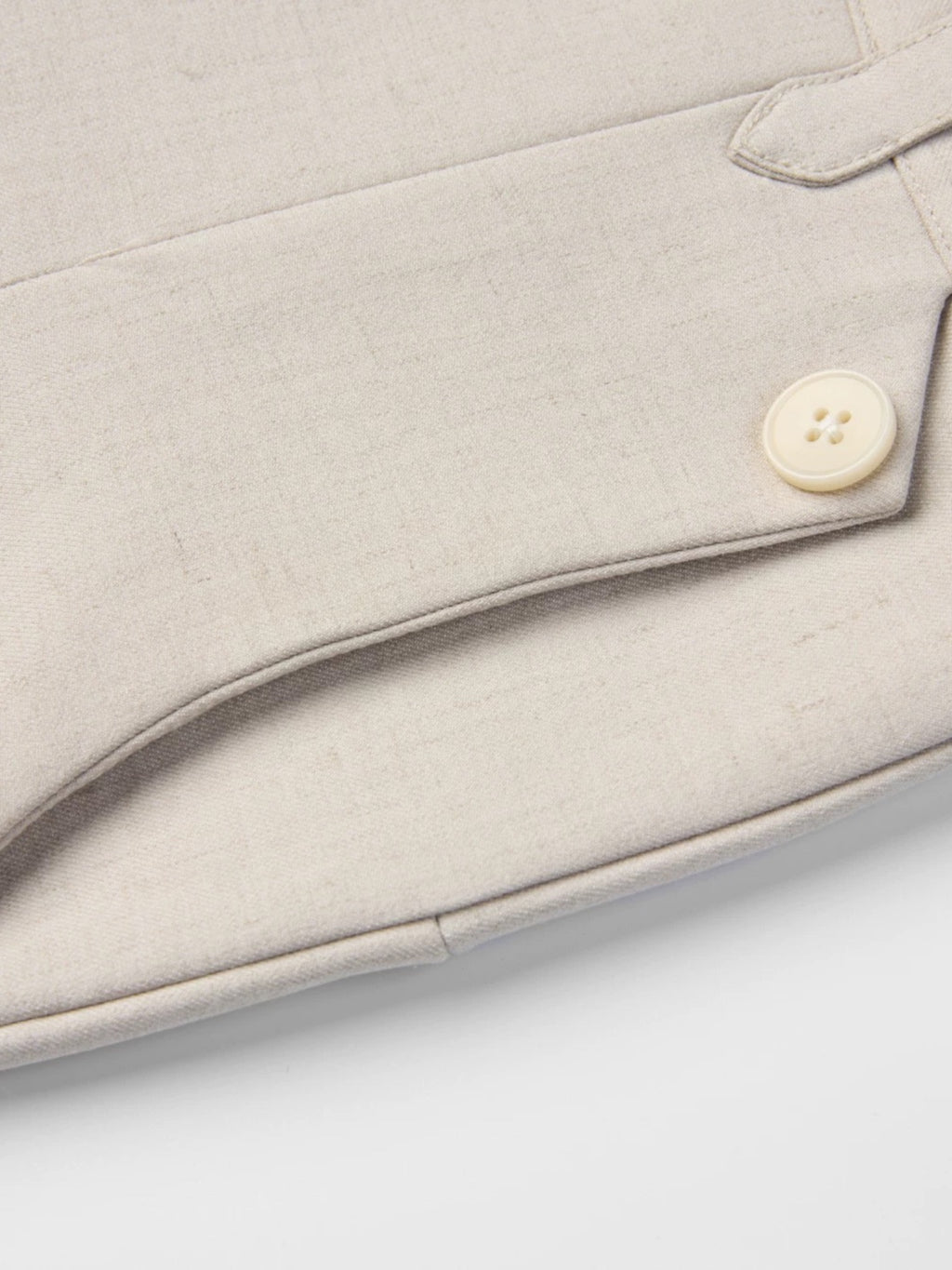 Geometric Linen Micro-Flare Pants