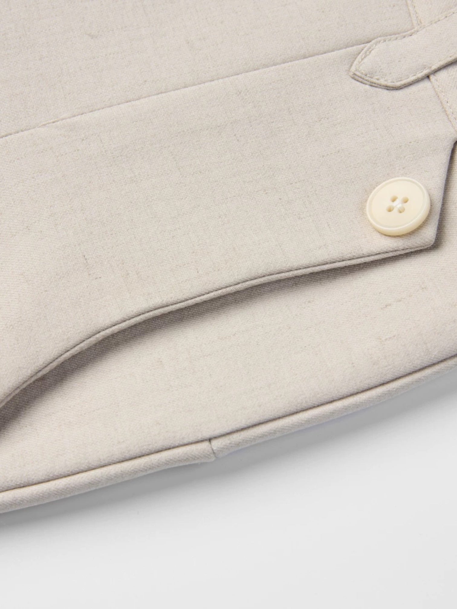 Geometric Linen Micro-Flare Pants