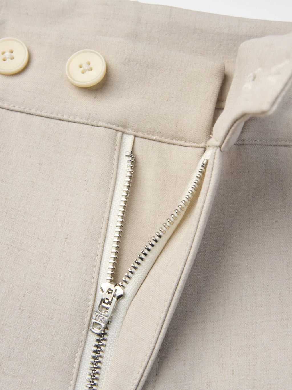 Geometric Linen Micro-Flare Pants