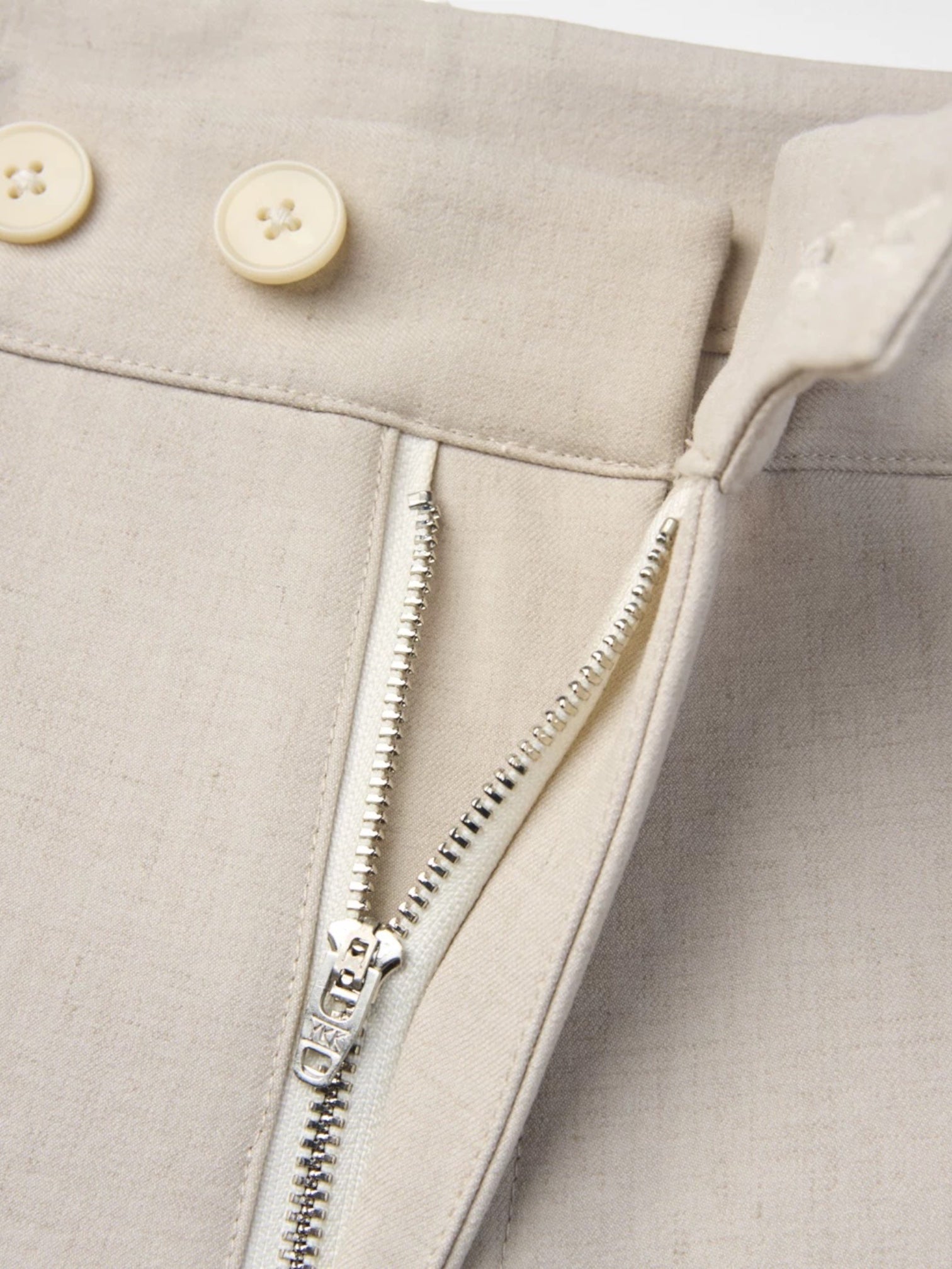 Geometric Linen Micro-Flare Pants