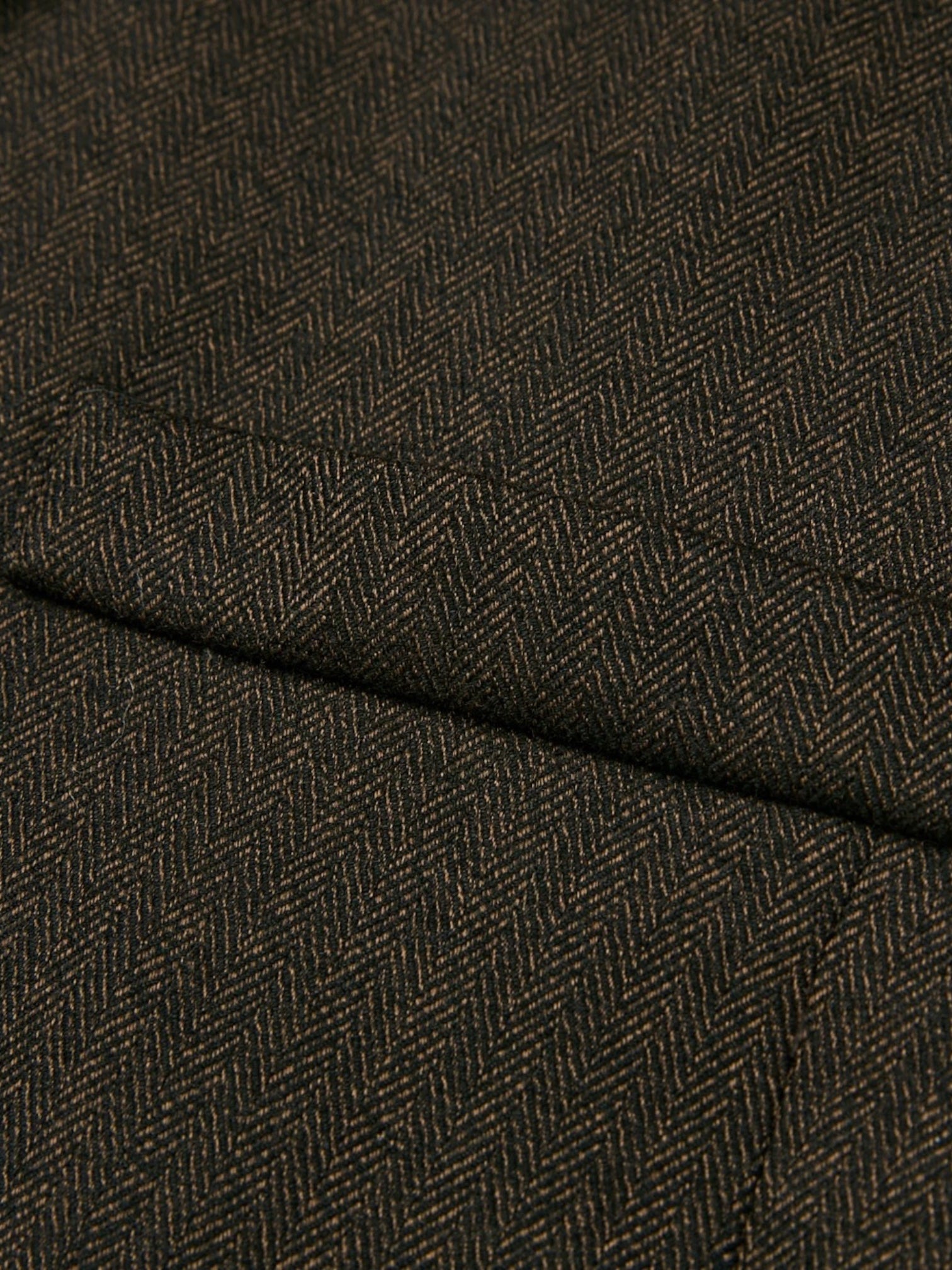 Chesterfield Gun Lapel Italian Herringbone Wool Long Coat