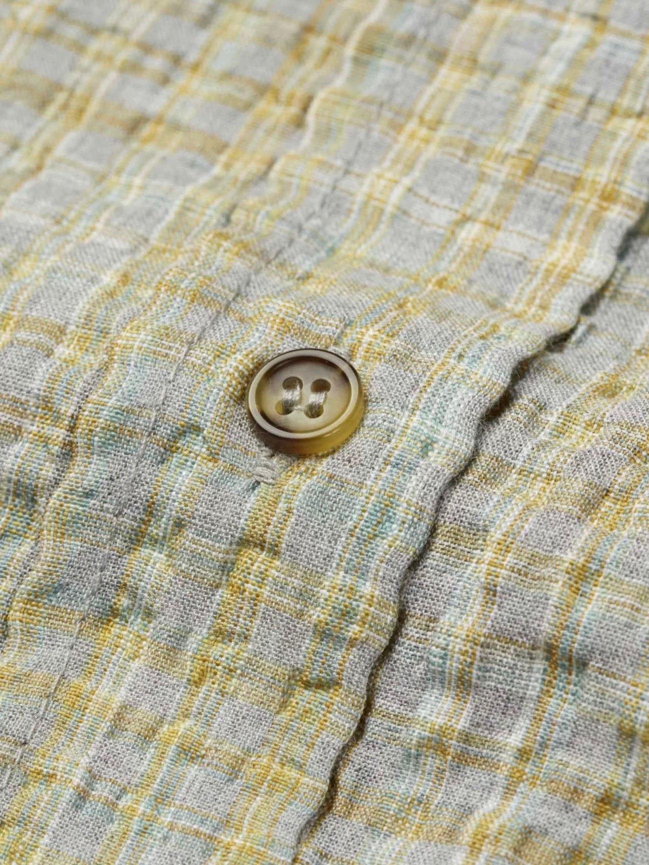 Bubble Gauze Plaid Long-Sleeve Shirt