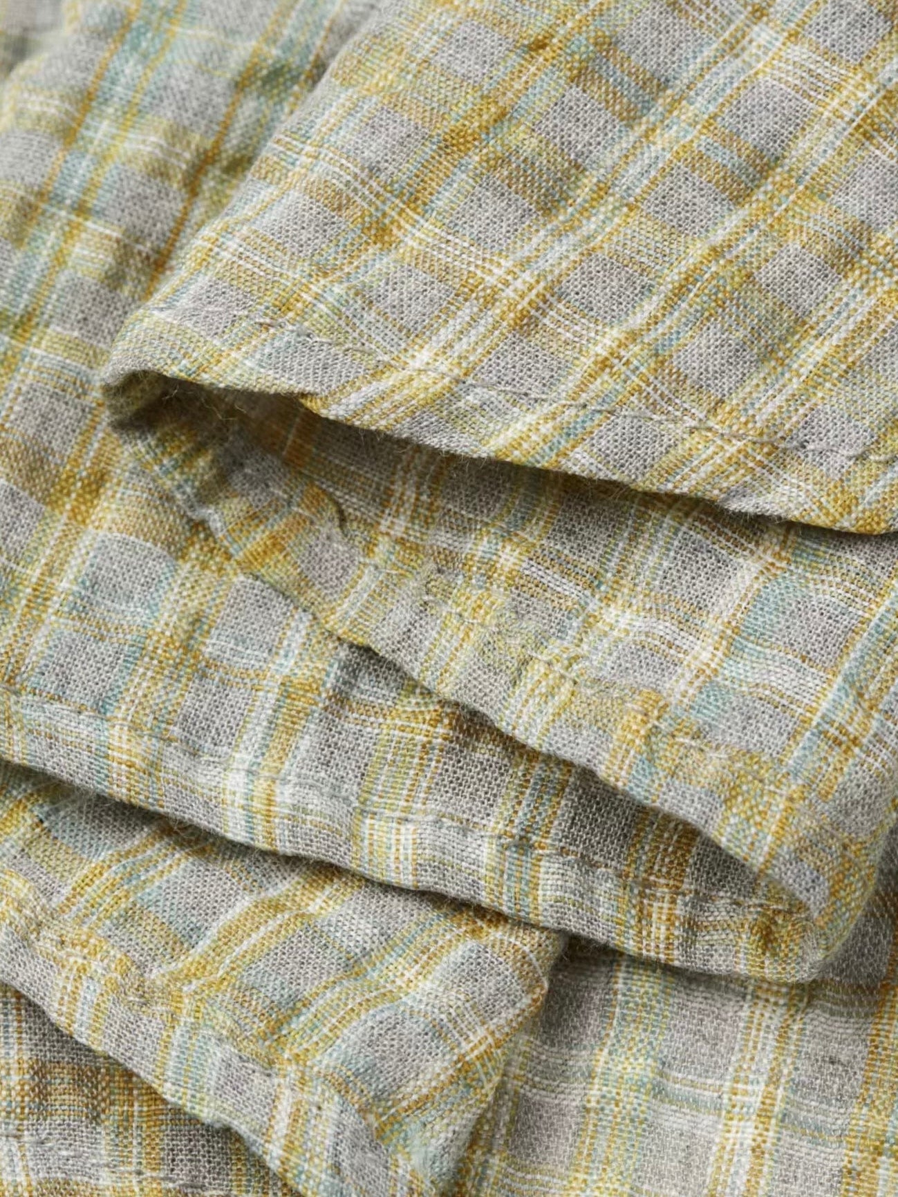 Bubble Gauze Plaid Long-Sleeve Shirt
