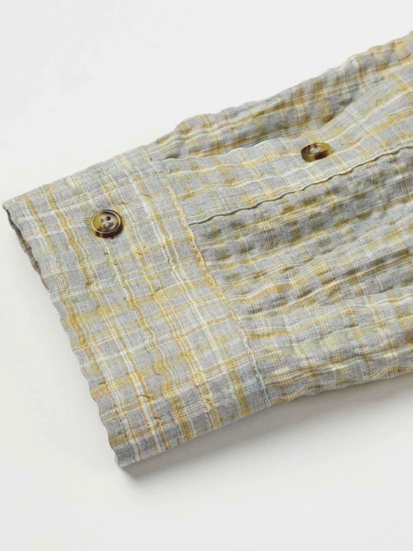 Bubble Gauze Plaid Long-Sleeve Shirt