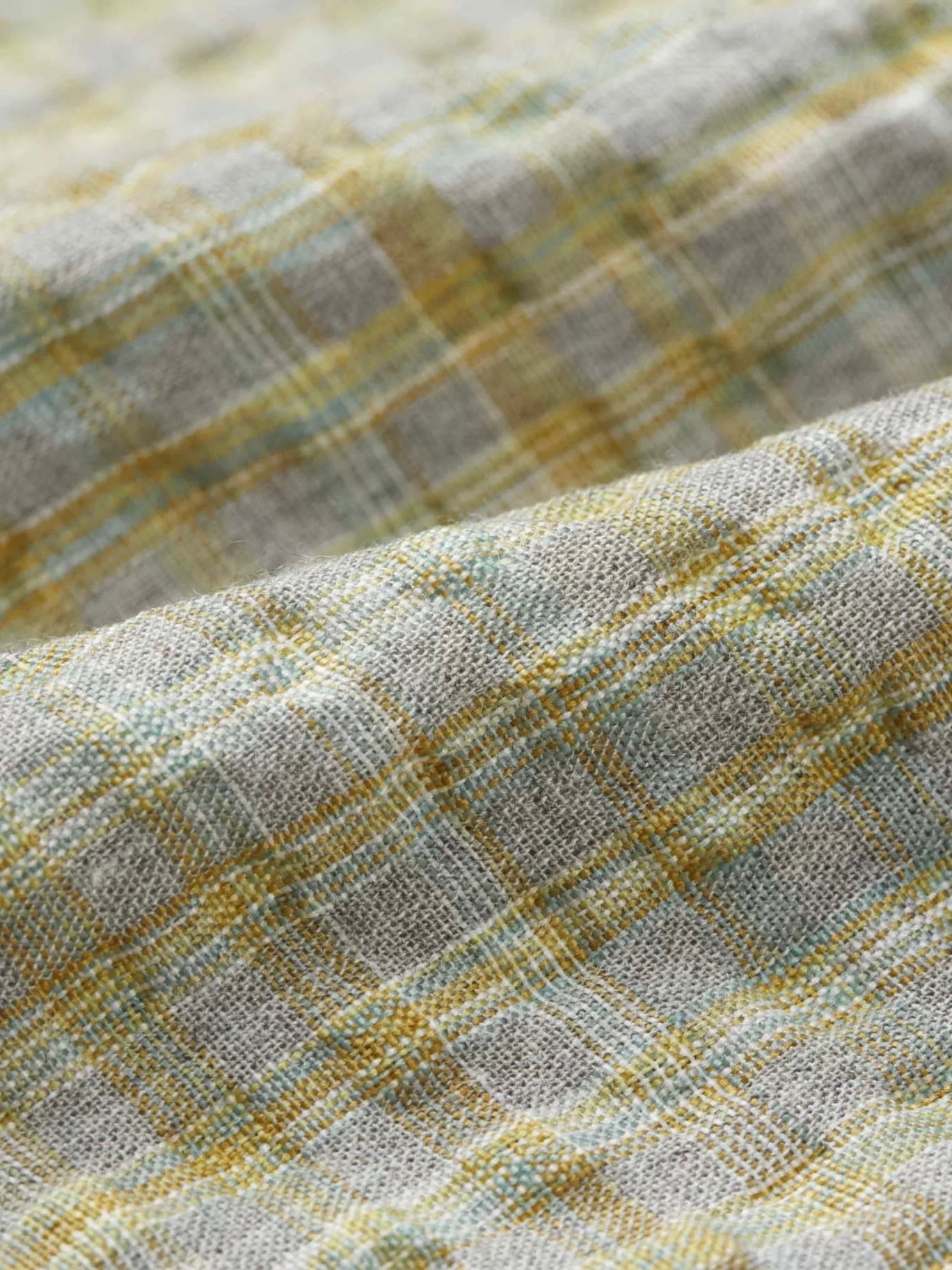 Bubble Gauze Plaid Long-Sleeve Shirt