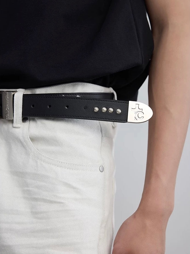 Rose Flower Hardware Buckle Cowhide Belt