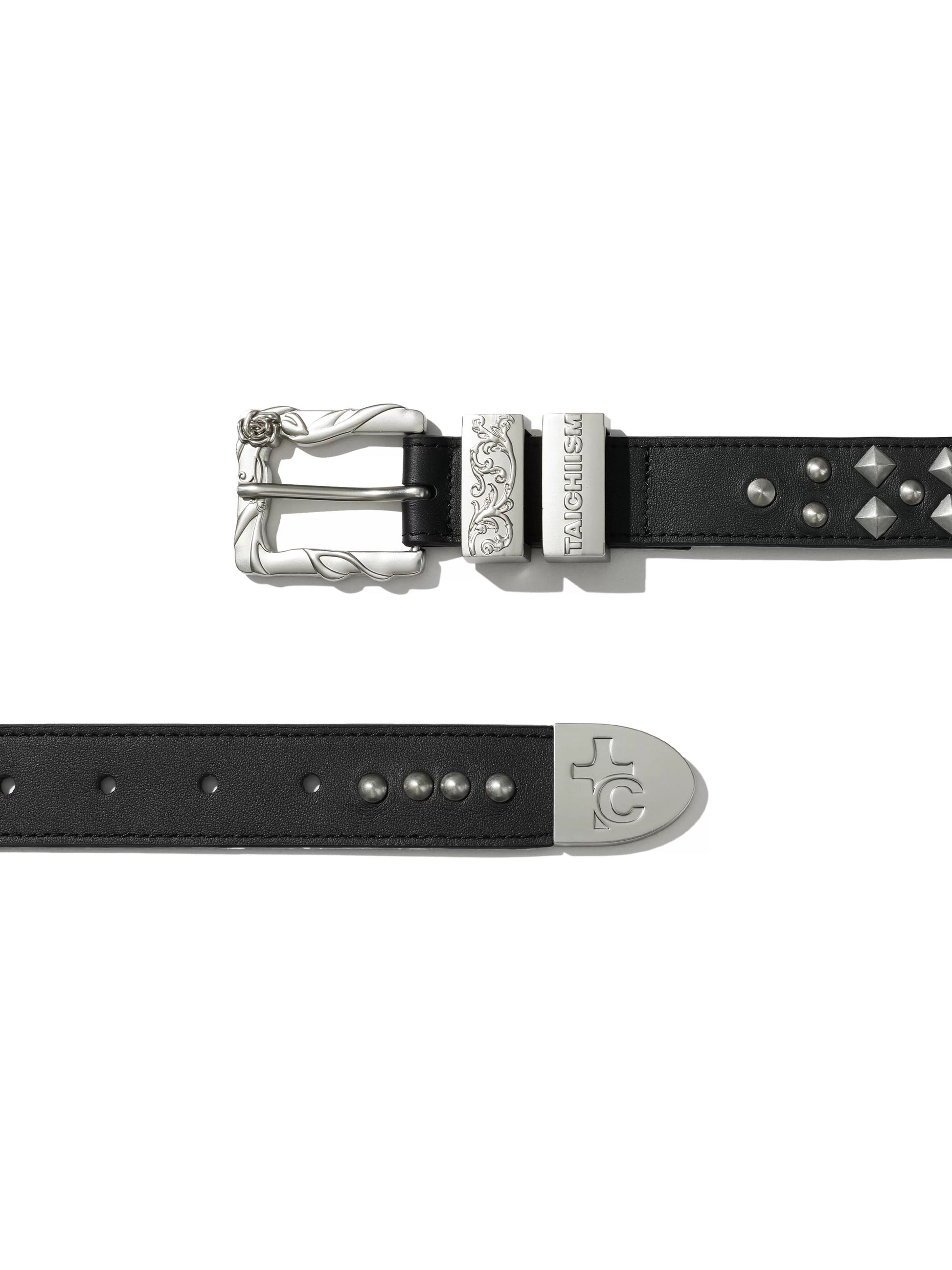 Rose Flower Hardware Buckle Cowhide Belt
