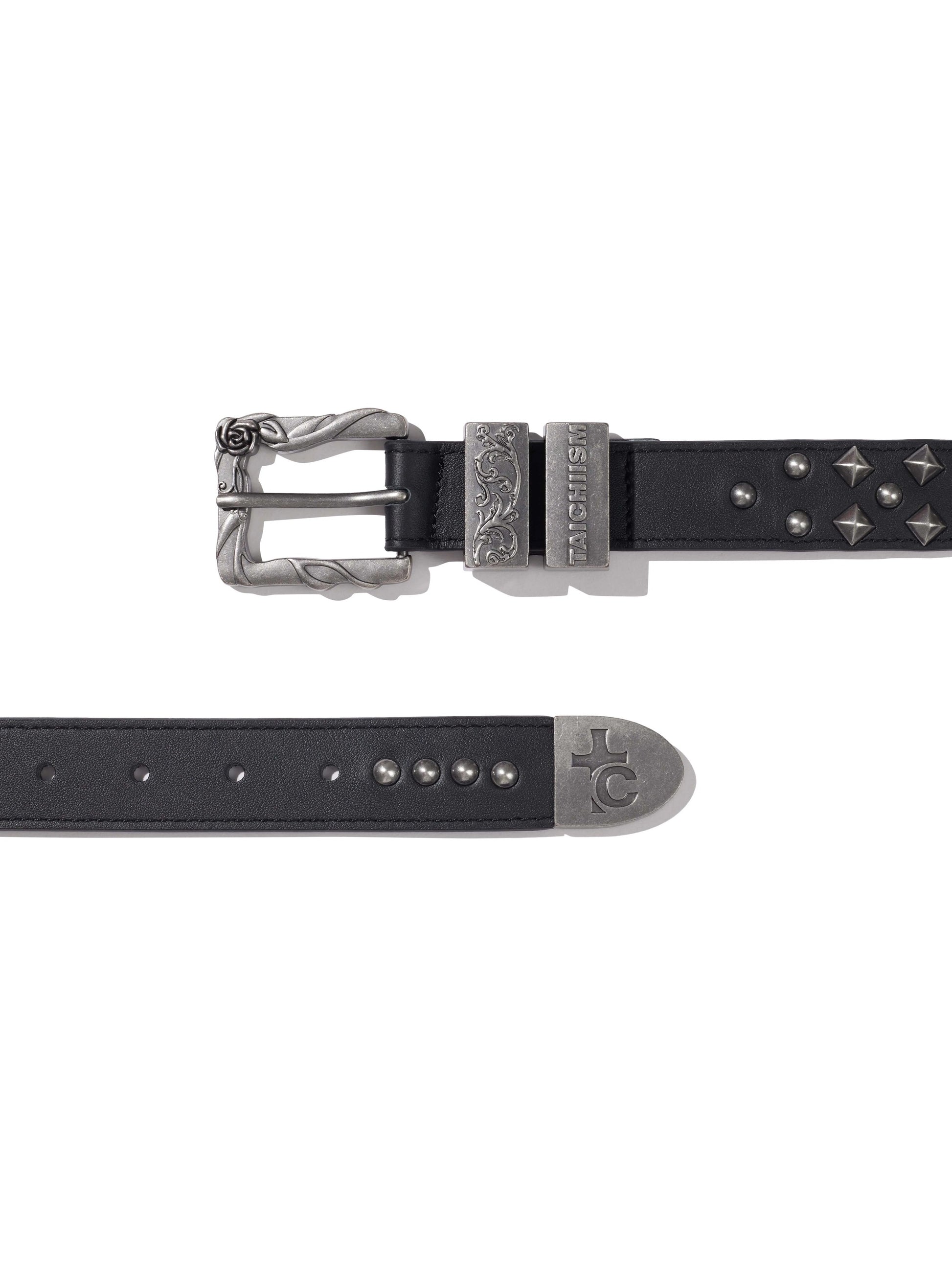 Rose Flower Hardware Buckle Cowhide Belt
