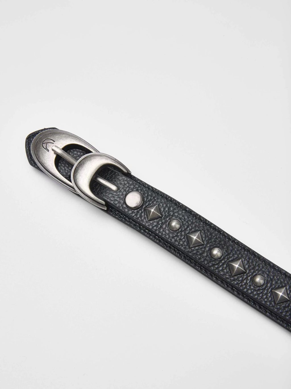 Double-Headed Snake Rivet Silver Buckle Vintage Cowhide Belt