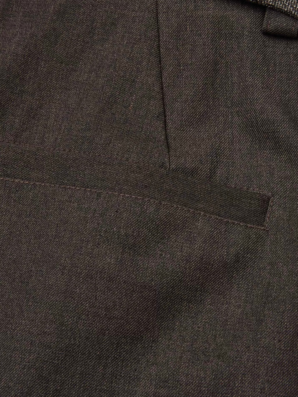 "Double Waist Houndstooth" Wool Blend Spliced Long Trousers