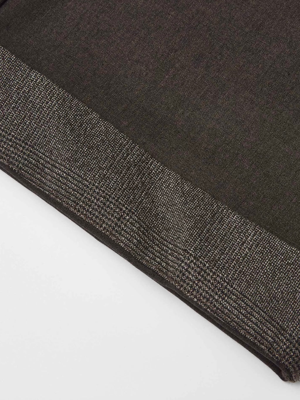 "Double Waist Houndstooth" Wool Blend Spliced Long Trousers