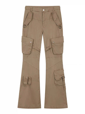 Multi-Pocket Washed Vintage Loose Wide-Leg Cargo Baggy Pants