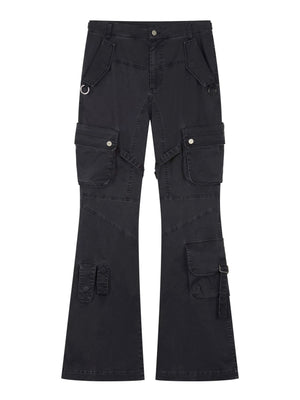 Multi-Pocket Washed Vintage Loose Wide-Leg Cargo Baggy Pants