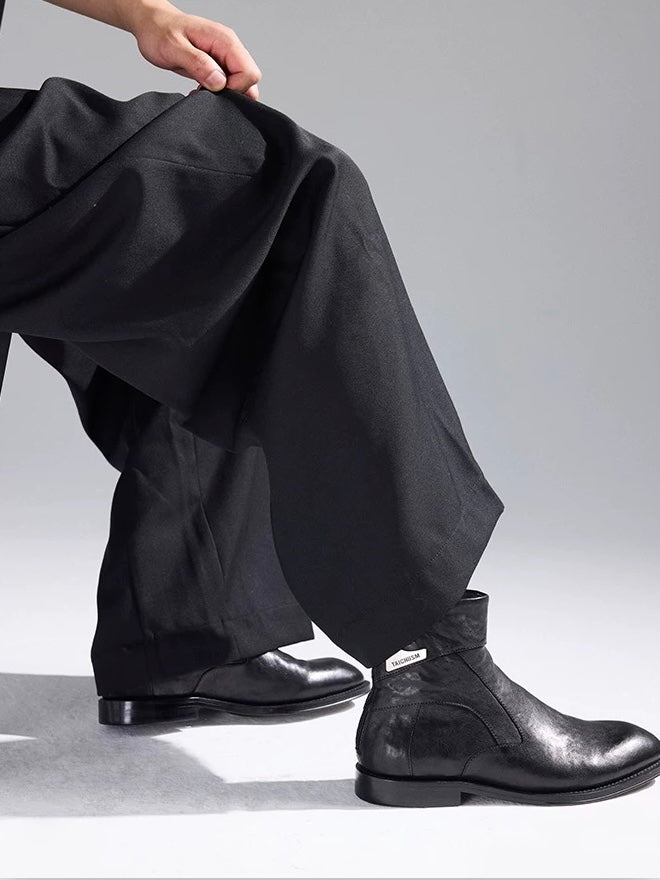 "Slanted Cut" Retro Intellectual Chelsea Boots