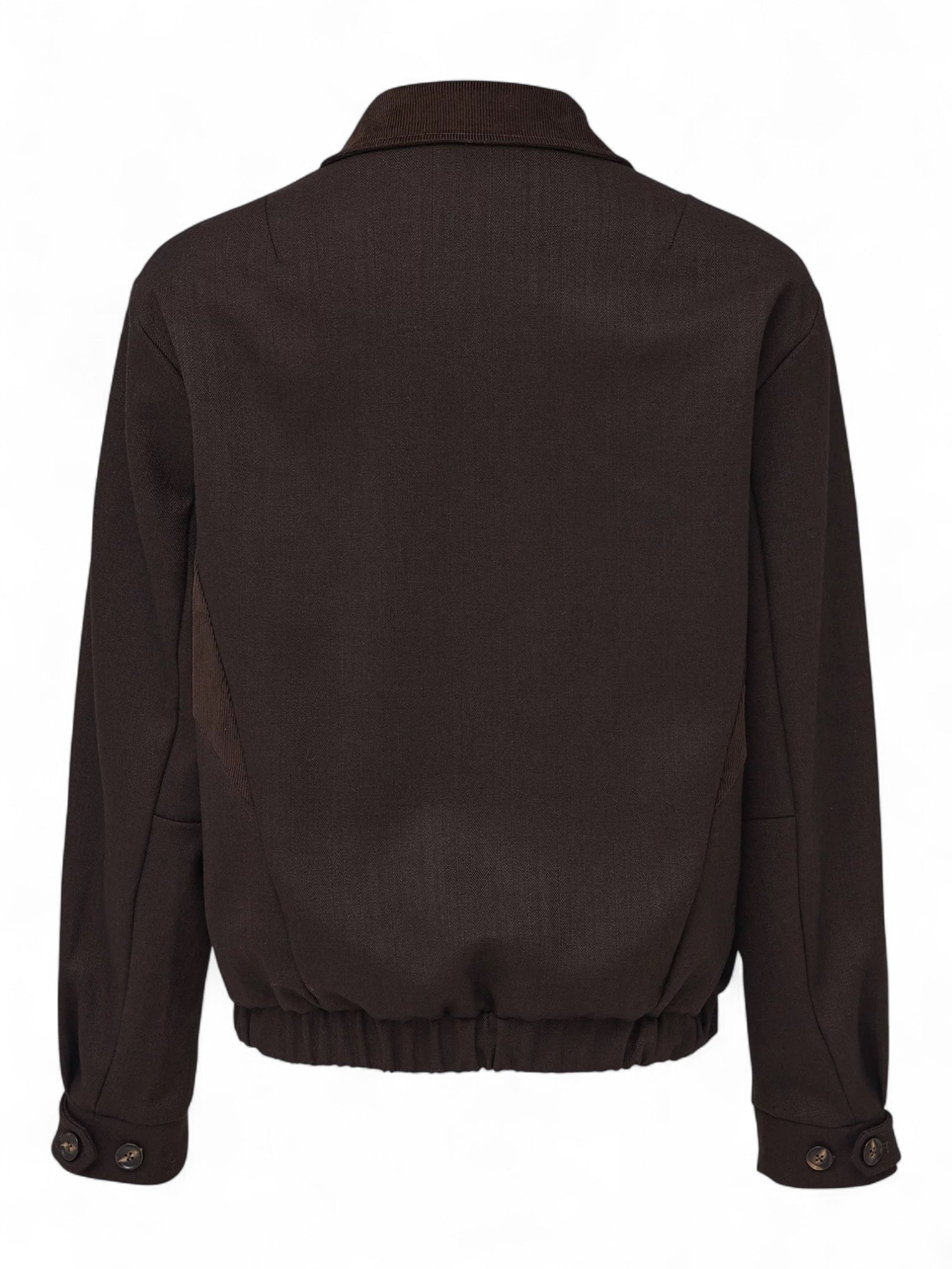 "Suede Spliced" Deep Coffee Corduroy-Paneled Suit Jacket