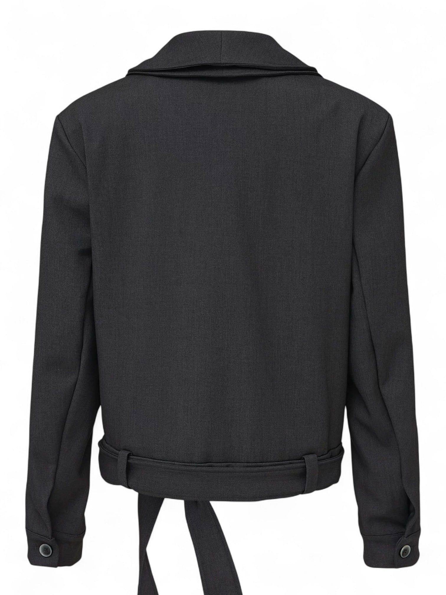 "Dual-Collar Ribbon" Wool-Blend Deconstructed Suit Jacket