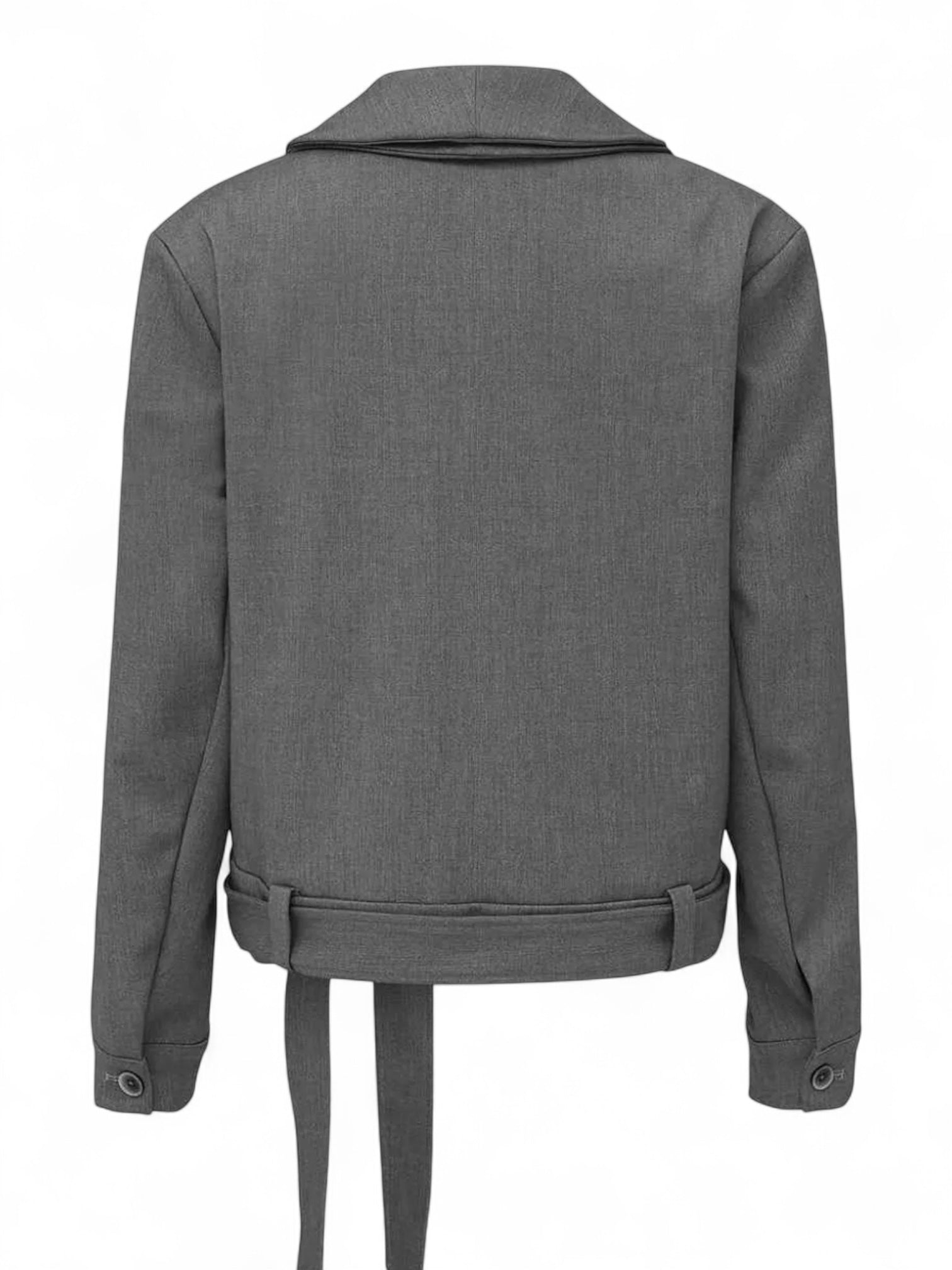 "Dual-Collar Ribbon" Wool-Blend Deconstructed Suit Jacket