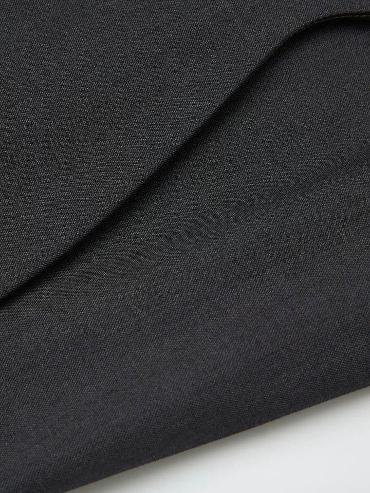 "Dual-Collar Ribbon" Wool-Blend Deconstructed Suit Jacket