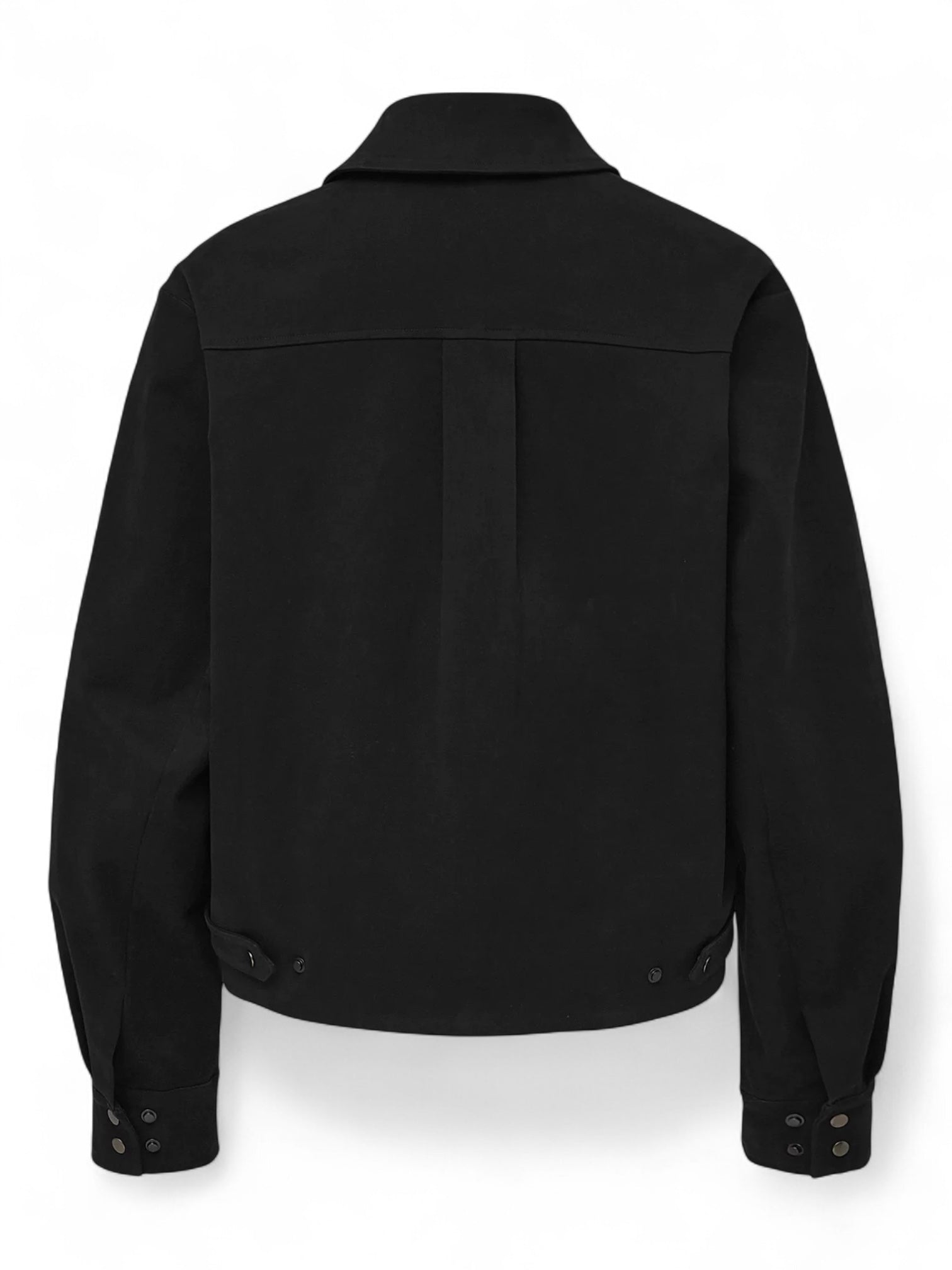 "Notch Lapel Velvet-Feel" Gun-Flap Peak Lapel Cotton Twill Workwear Jacket