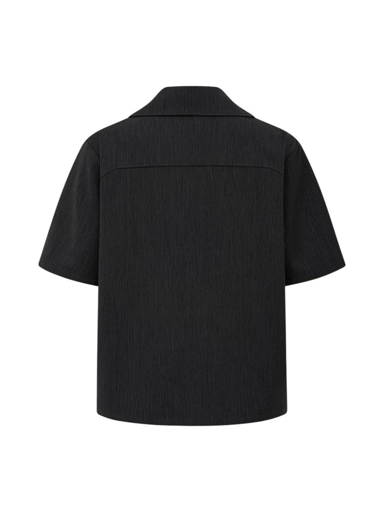 "Patterned Halberd" Deconstructed Short-Sleeve Shirt