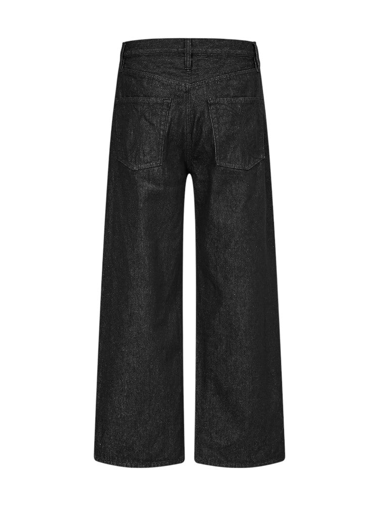 Curved Blade Pleated Khaki Jeans