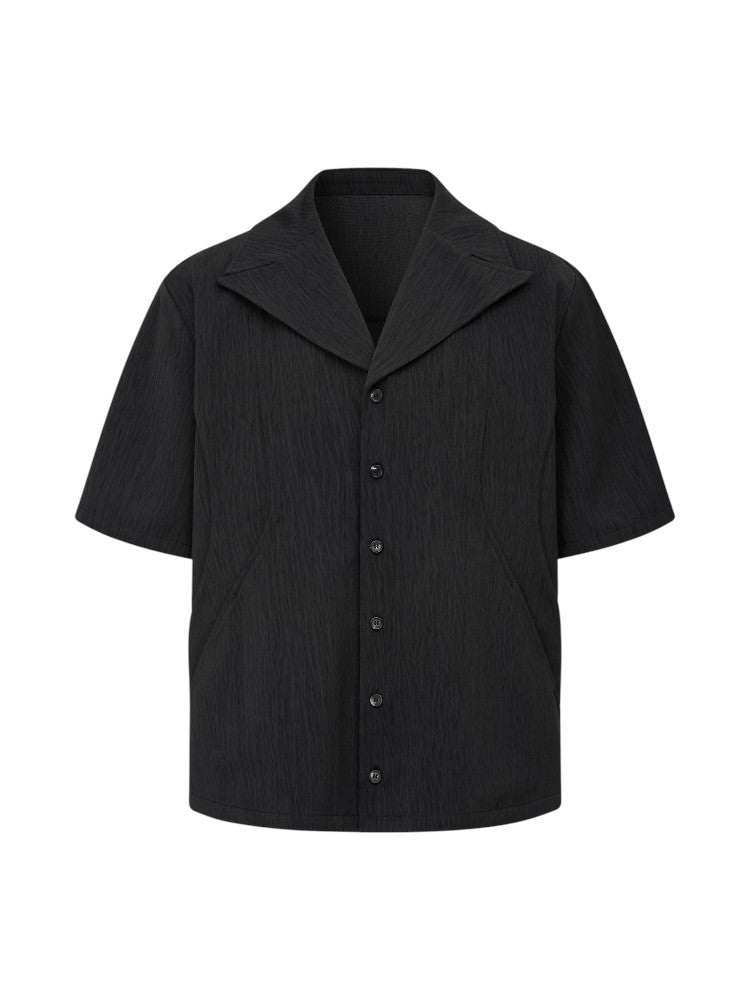 "Patterned Halberd" Deconstructed Short-Sleeve Shirt