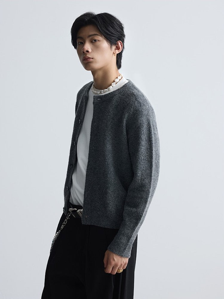 Wool Blend Button-Up Cardigan