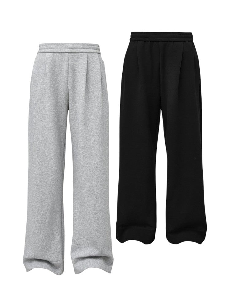 Soft Glutinous Casual Baggy Pleated Elastic Cleanfit Sweatpants