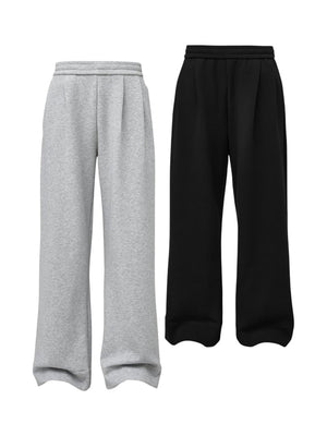 Soft Glutinous Casual Baggy Pleated Elastic Cleanfit Sweatpants